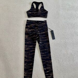 Noli metallic tiger print leggings and sports bra set